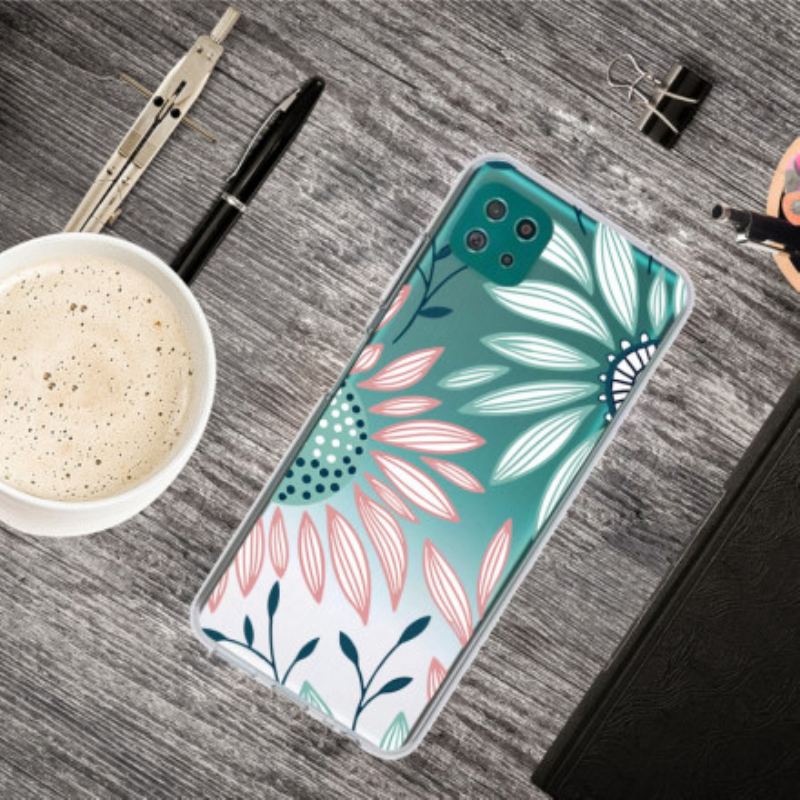 Capa Para Samsung Galaxy A22 5G Uma Flor Transparente