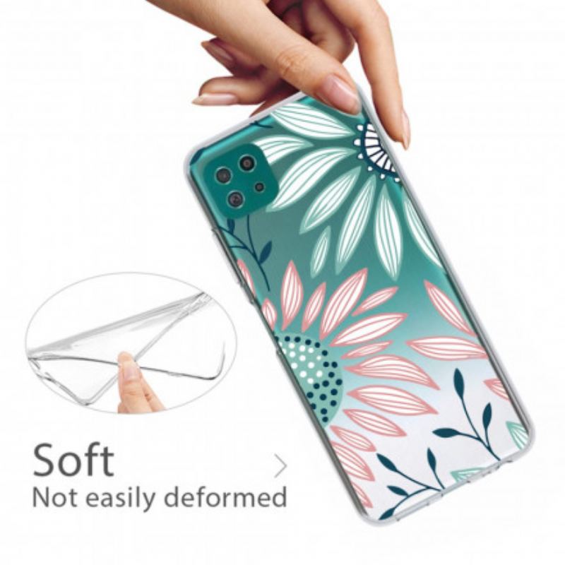 Capa Para Samsung Galaxy A22 5G Uma Flor Transparente