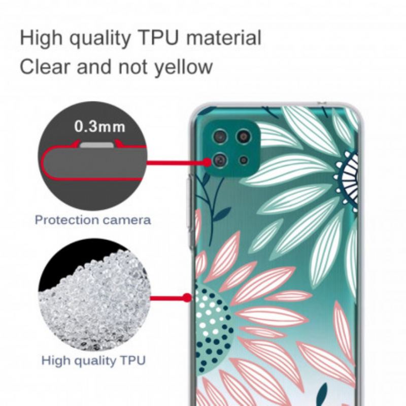 Capa Para Samsung Galaxy A22 5G Uma Flor Transparente