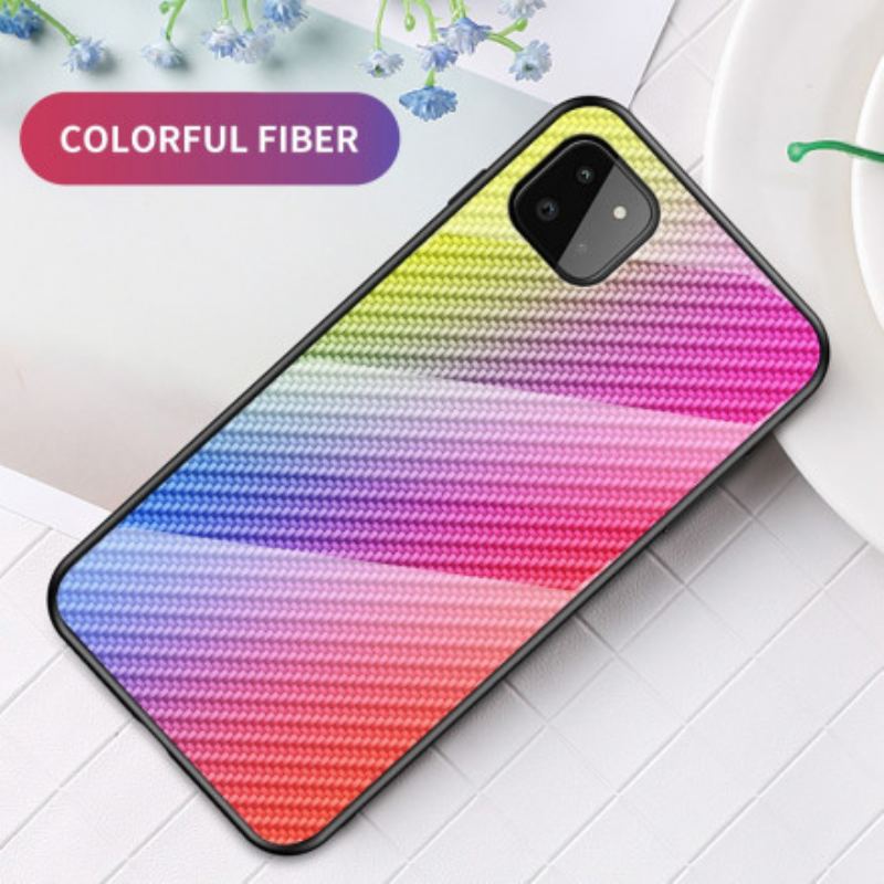 Capa Para Samsung Galaxy A22 5G Vidro Temperado De Fibra De Carbono