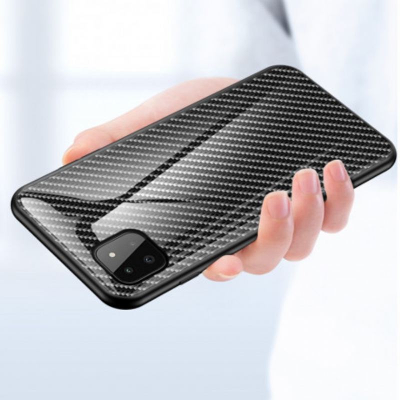 Capa Para Samsung Galaxy A22 5G Vidro Temperado De Fibra De Carbono