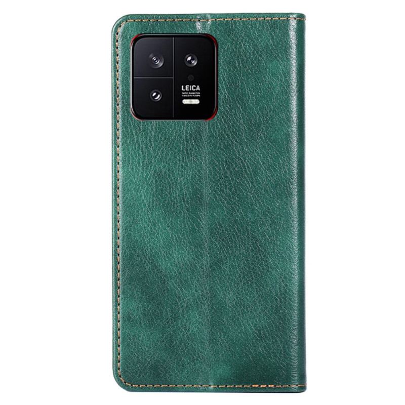 Capa De Celular Para Xiaomi 13 Flip Costura De Couro Falso