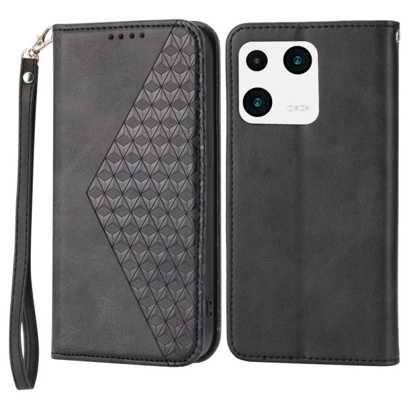 Capa De Celular Para Xiaomi 13 Flip Estilo Couro Padrão 3d