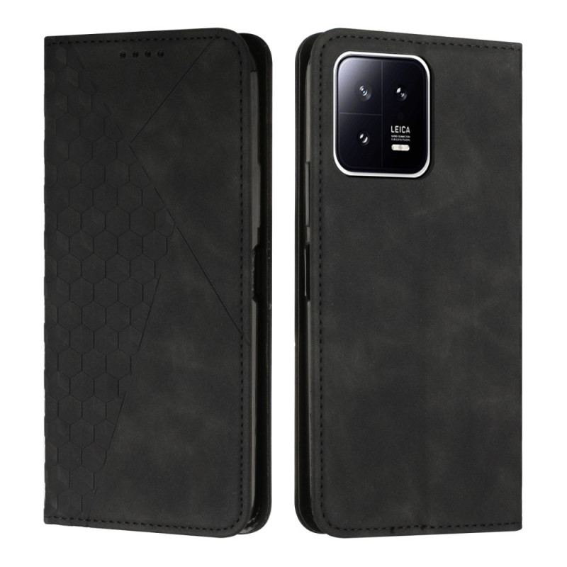 Capa De Celular Para Xiaomi 13 Flip Estilo Couro Padrão 3d