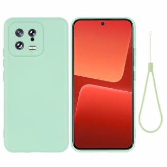 Capa De Celular Para Xiaomi 13 Silicone Líquido Com Cordão