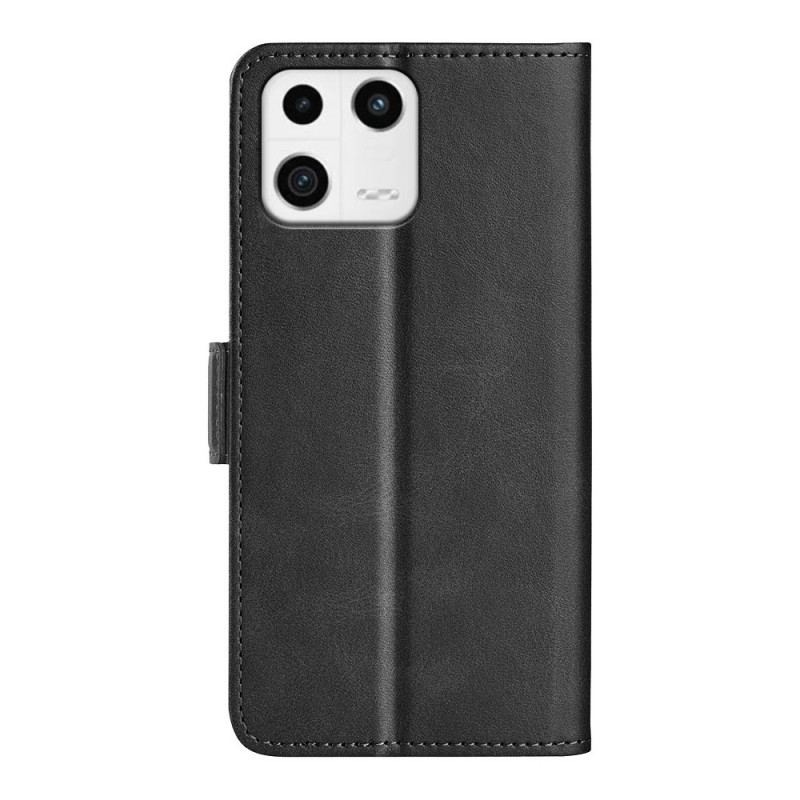 Capa De Couro Para Xiaomi 13 Fecho Duplo