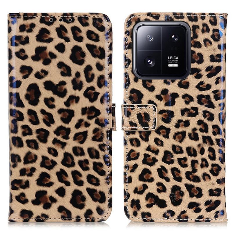 Capa De Couro Para Xiaomi 13 Leopardo