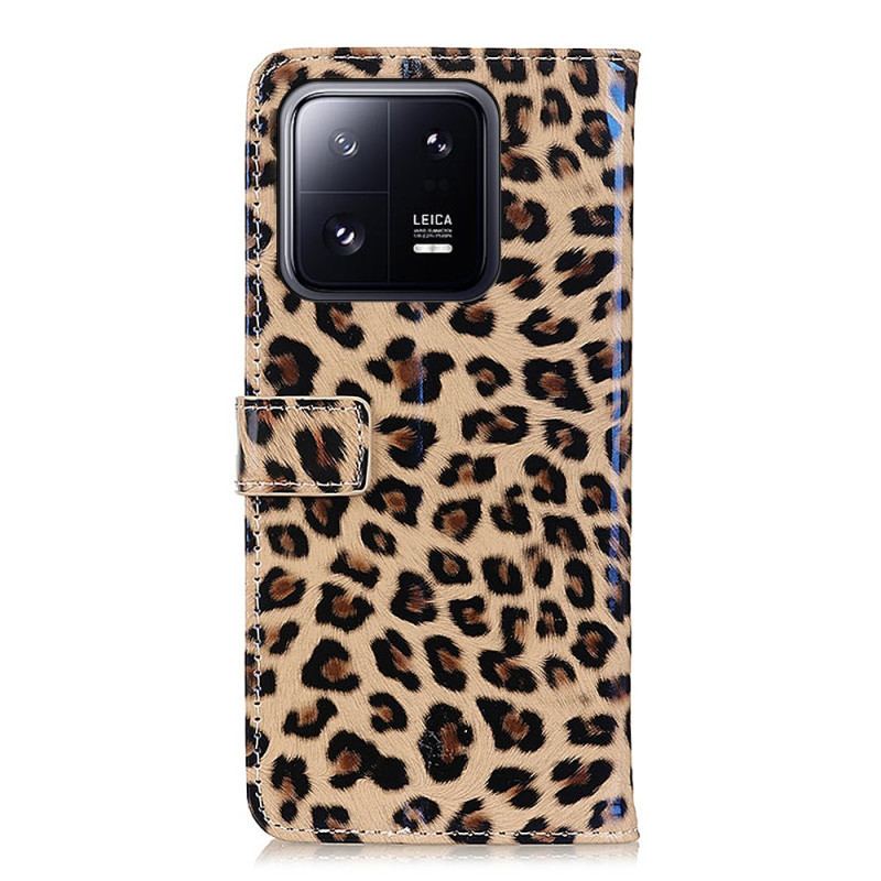 Capa De Couro Para Xiaomi 13 Leopardo