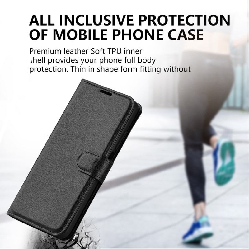 Capa De Couro Para Xiaomi 13 Couro Sintético De Lichia Clássico