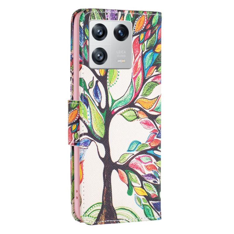 Capa Flip Para Xiaomi 13 Aquarela Árvore