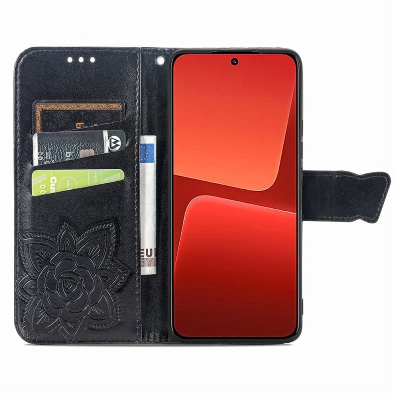 Capa Flip Para Xiaomi 13 Borboleta Barroca