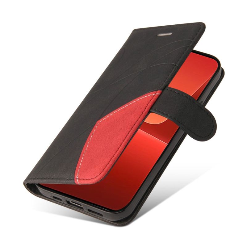 Capa Flip Para Xiaomi 13 De Cordão Correia De Dois Tons