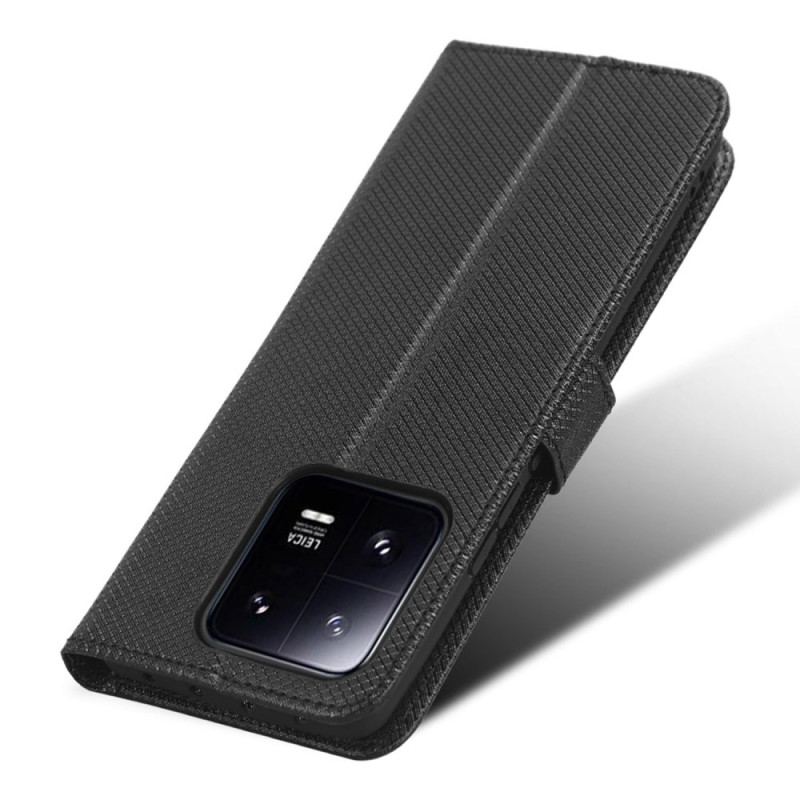 Capa Flip Para Xiaomi 13 De Cordão Couro Falso Estiloso Com Tiras