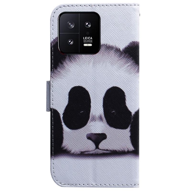 Capa Flip Para Xiaomi 13 De Cordão Strappy Panda