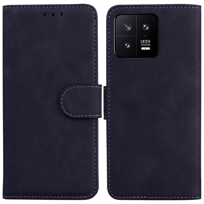 Capa Flip Para Xiaomi 13 Costuras Expostas