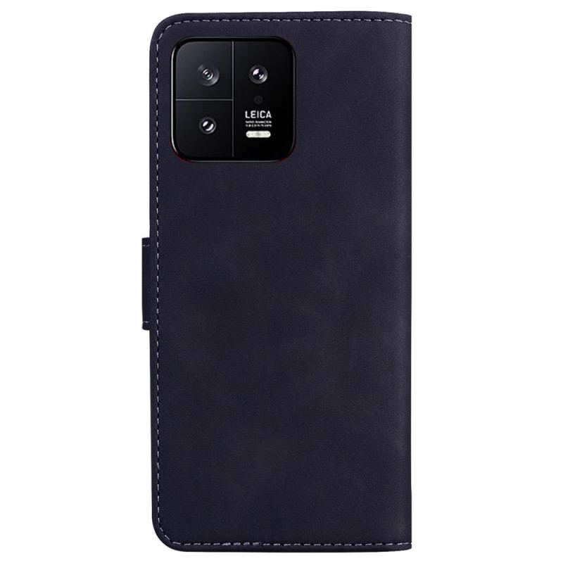 Capa Flip Para Xiaomi 13 Costuras Expostas