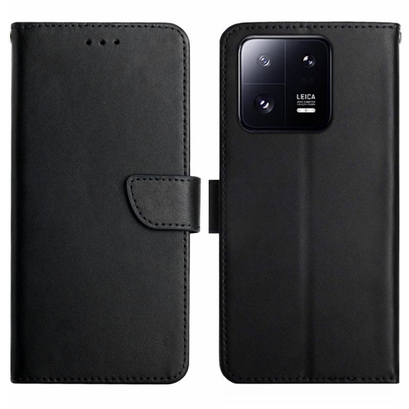 Capa Flip Para Xiaomi 13 Couro Napa Genuíno