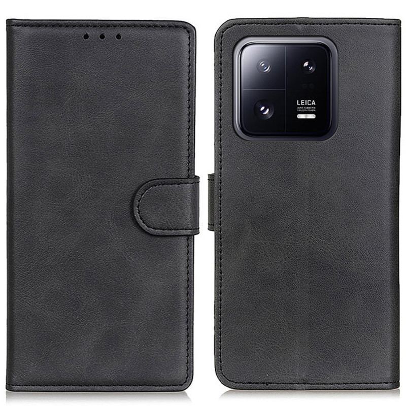 Capa Flip Para Xiaomi 13 Couro Sintético Fosco