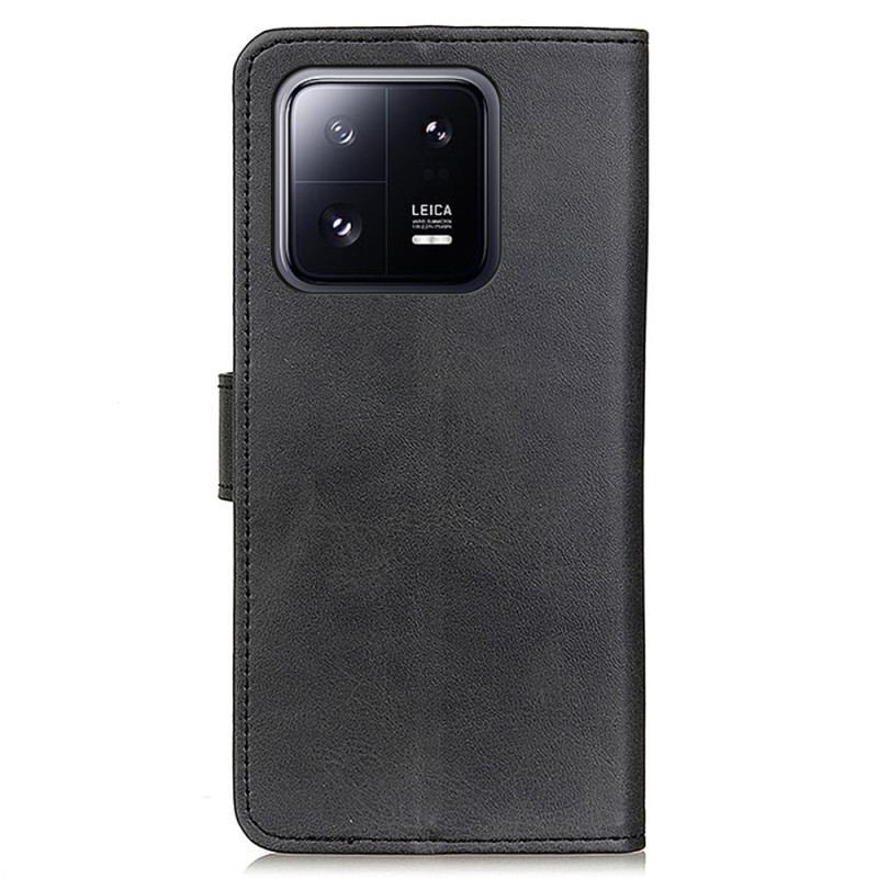 Capa Flip Para Xiaomi 13 Couro Sintético Fosco