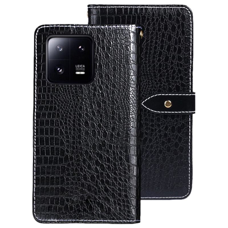 Capa Flip Para Xiaomi 13 Crocodilo Idewei