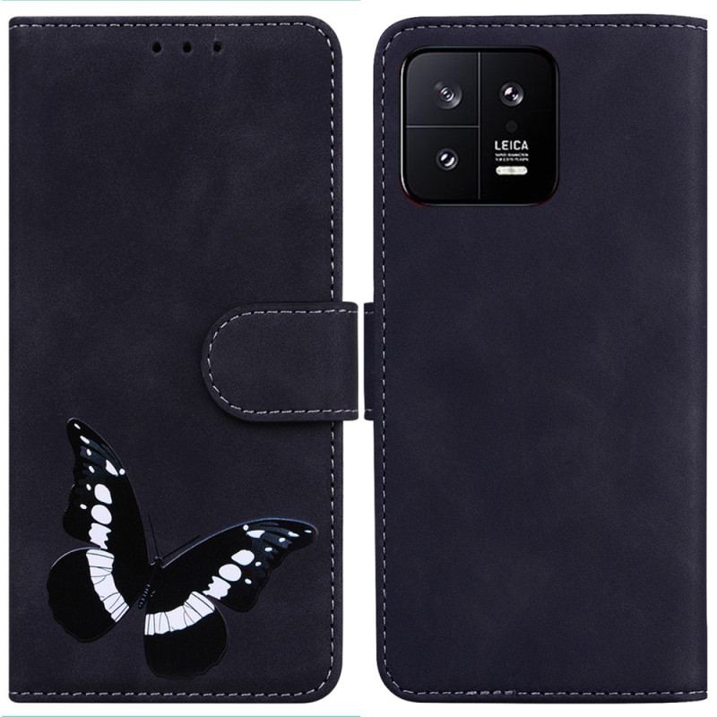 Capa Flip Para Xiaomi 13 Desenho De Borboleta