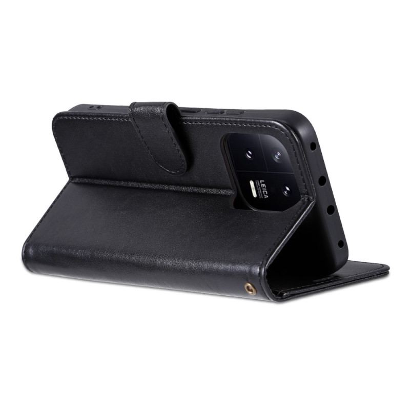 Capa Flip Para Xiaomi 13 Efeito Couro Azns