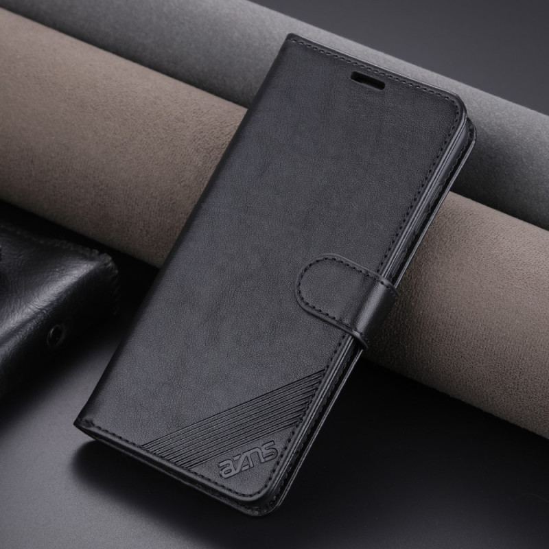 Capa Flip Para Xiaomi 13 Efeito Couro Azns