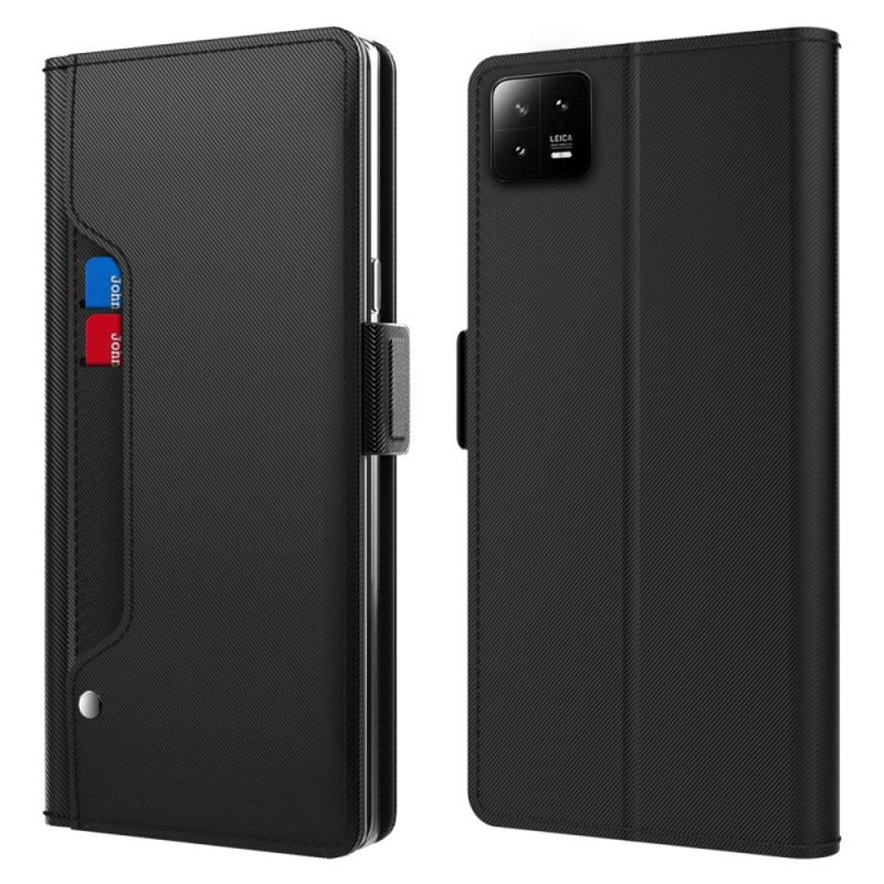 Capa Flip Para Xiaomi 13 Espelho Removível E Porta-cartões