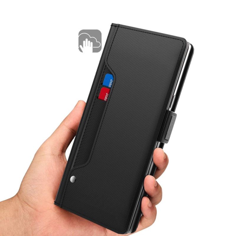 Capa Flip Para Xiaomi 13 Espelho Removível E Porta-cartões