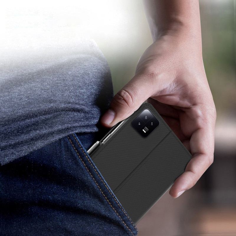 Capa Flip Para Xiaomi 13 Espelho Removível E Porta-cartões