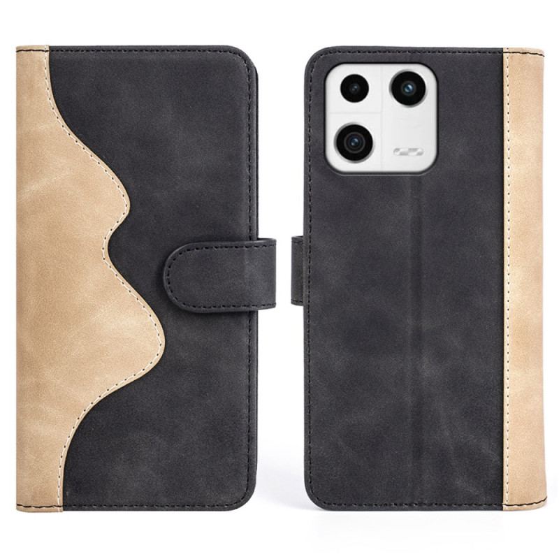 Capa Flip Para Xiaomi 13 Estilo De Couro Ondulado