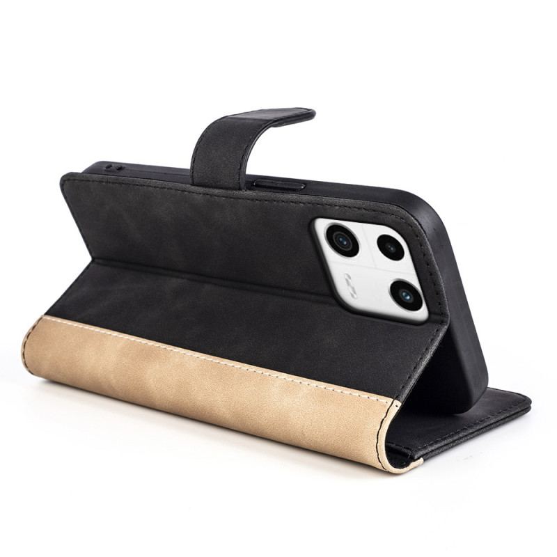 Capa Flip Para Xiaomi 13 Estilo De Couro Ondulado