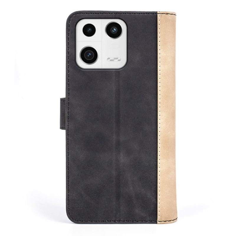 Capa Flip Para Xiaomi 13 Estilo De Couro Ondulado