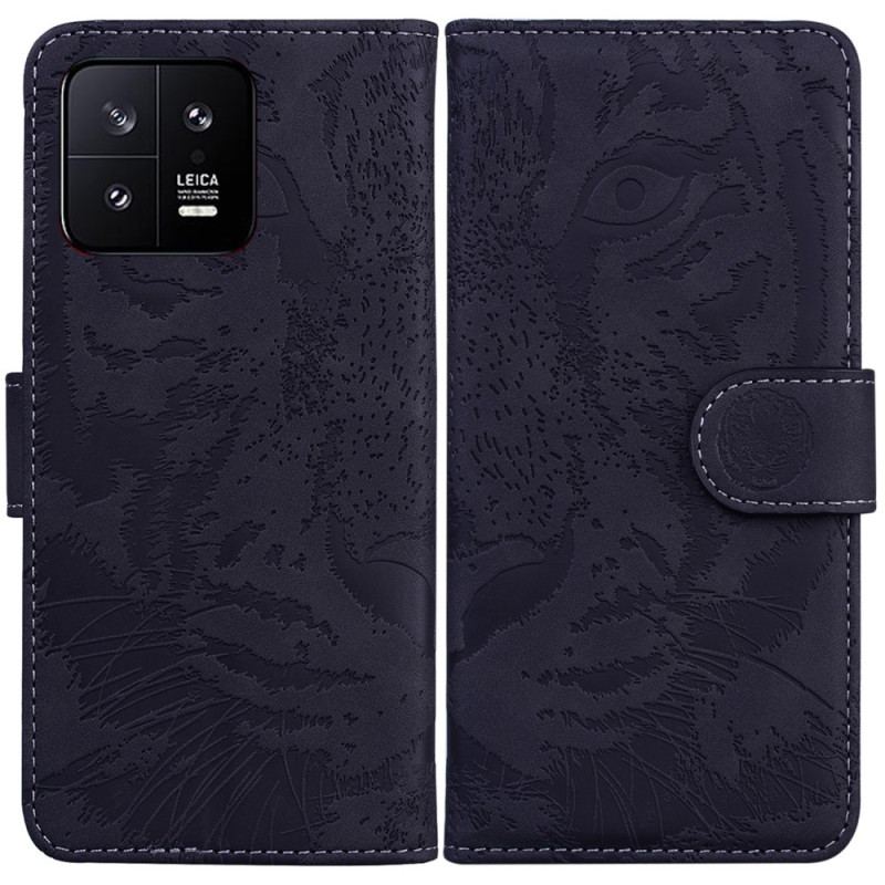 Capa Flip Para Xiaomi 13 Pegada De Tigre