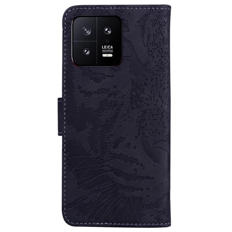 Capa Flip Para Xiaomi 13 Pegada De Tigre