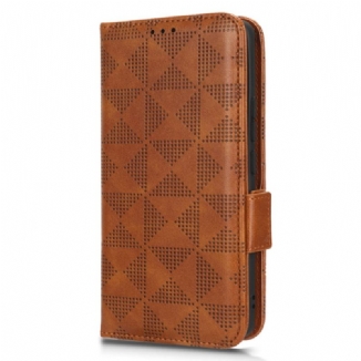 Capa Flip Para Xiaomi 13 Triângulos Com Cordão