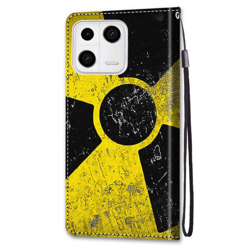 Capa Folio Para Xiaomi 13 Amarelo E Preto