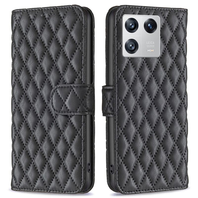 Capa Folio Para Xiaomi 13 Clássico Acolchoado