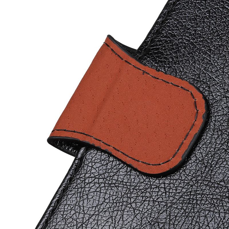 Capa Folio Para Xiaomi 13 Couro Napa Rachado