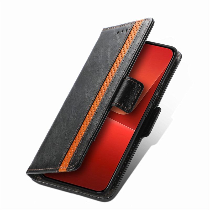 Capa Folio Para Xiaomi 13 Fecho Duplo Bicolor