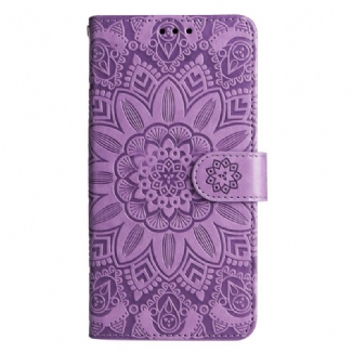 Capa Folio Para Xiaomi 13 Mandala Sol Com Cordão