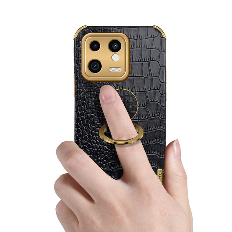 Capa Para Xiaomi 13 Efeito Crocodilo Com Anel