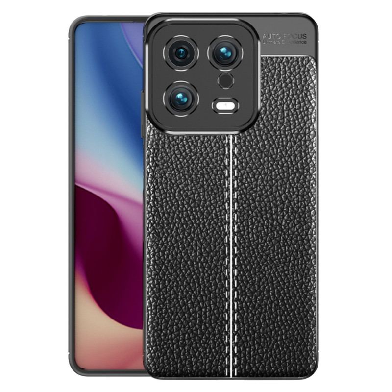 Capa Para Xiaomi 13 Linha Dupla Efeito Couro Litchi