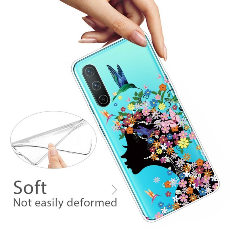 Capa De Celular Para OnePlus Nord CE 5G Cabelo Florido Transparente