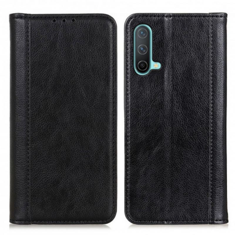 Capa De Celular Para OnePlus Nord CE 5G Flip Couro Litchi Elegance Dividido