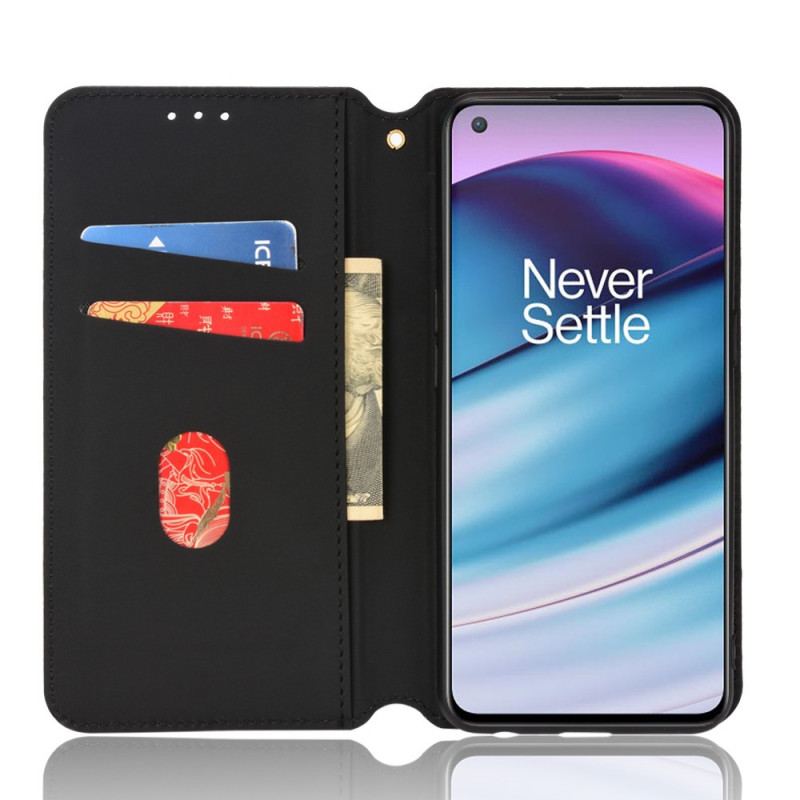 Capa De Celular Para OnePlus Nord CE 5G Flip Efeito Couro Diamante