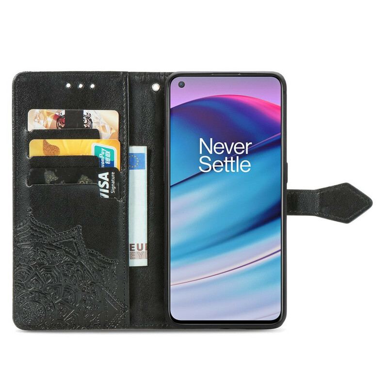 Capa De Couro Para OnePlus Nord CE 5G Mandala Idade Média