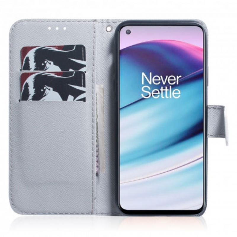 Capa De Couro Para OnePlus Nord CE 5G Pintura De Corujas