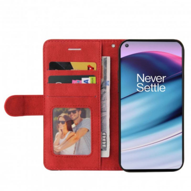 Capa De Couro Para OnePlus Nord CE 5G Couro Sintético De Assinatura De Dois Tons