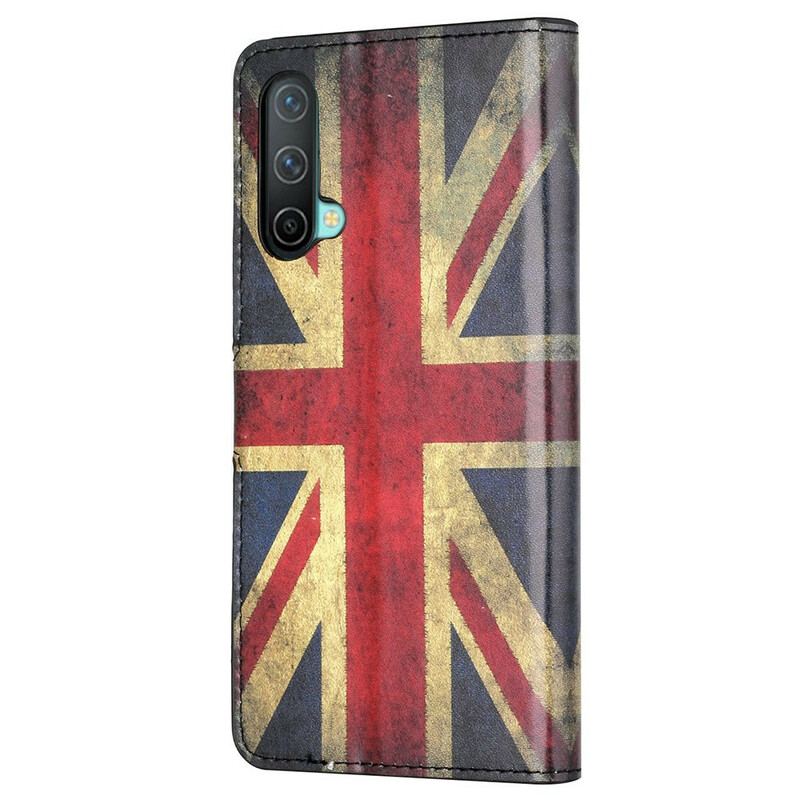 Capa Em Pele Para OnePlus Nord CE 5G Bandeira Da Inglaterra